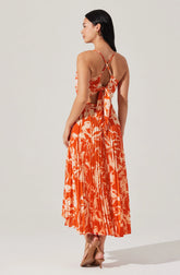 Blythe Floral Plisse Midi Dress